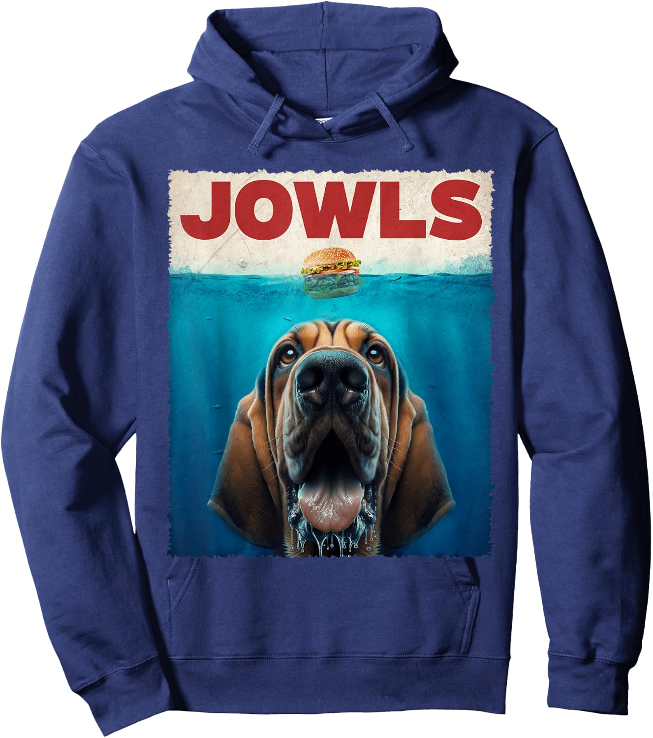 Graphic Jowls Bloodhound Dogs Awesome Animal Costume Humor Hoodie - Hoodie | Navy