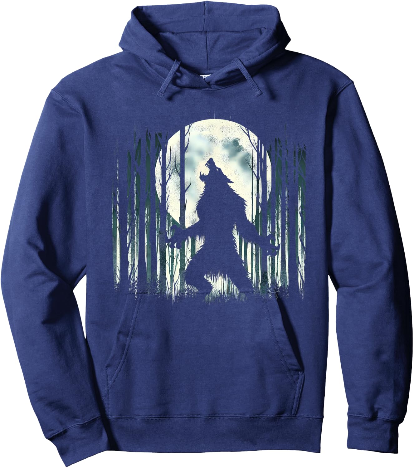 Werewolf Howling At Full Moon - Alpha Wolf Meme Literally Me Hoodie - Hoodie | Navy