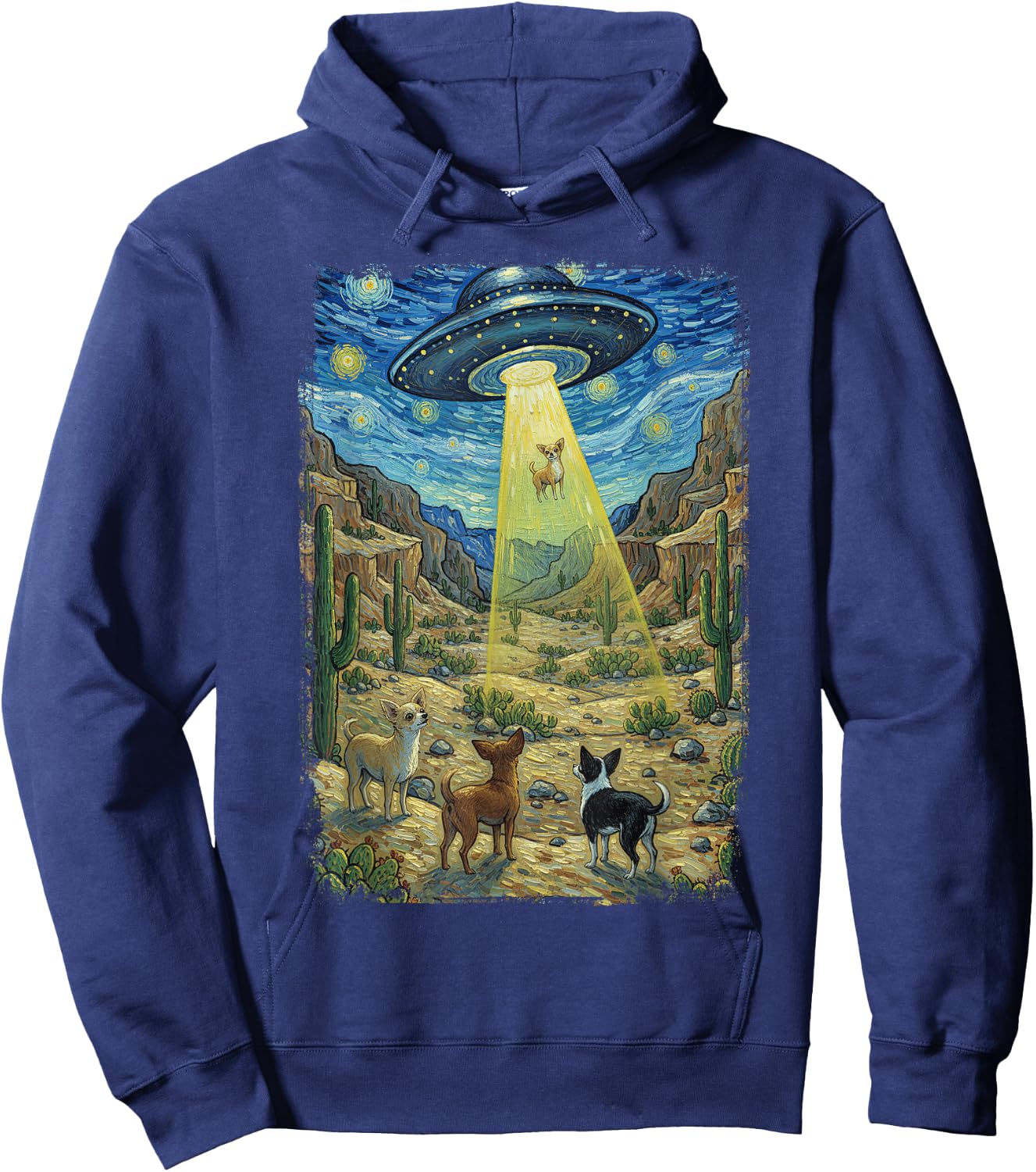 Alien Abduction Chihuahua Hoodie - Hoodie | Navy