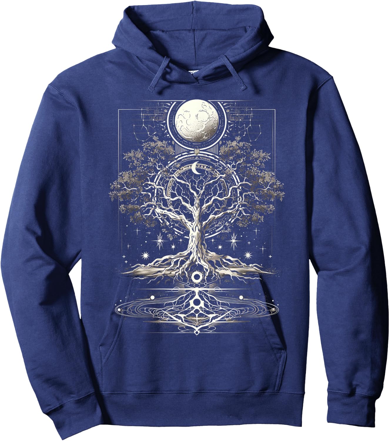 Yggdrasil Tree of Life with Moon Phases Hoodie - Hoodie | Navy