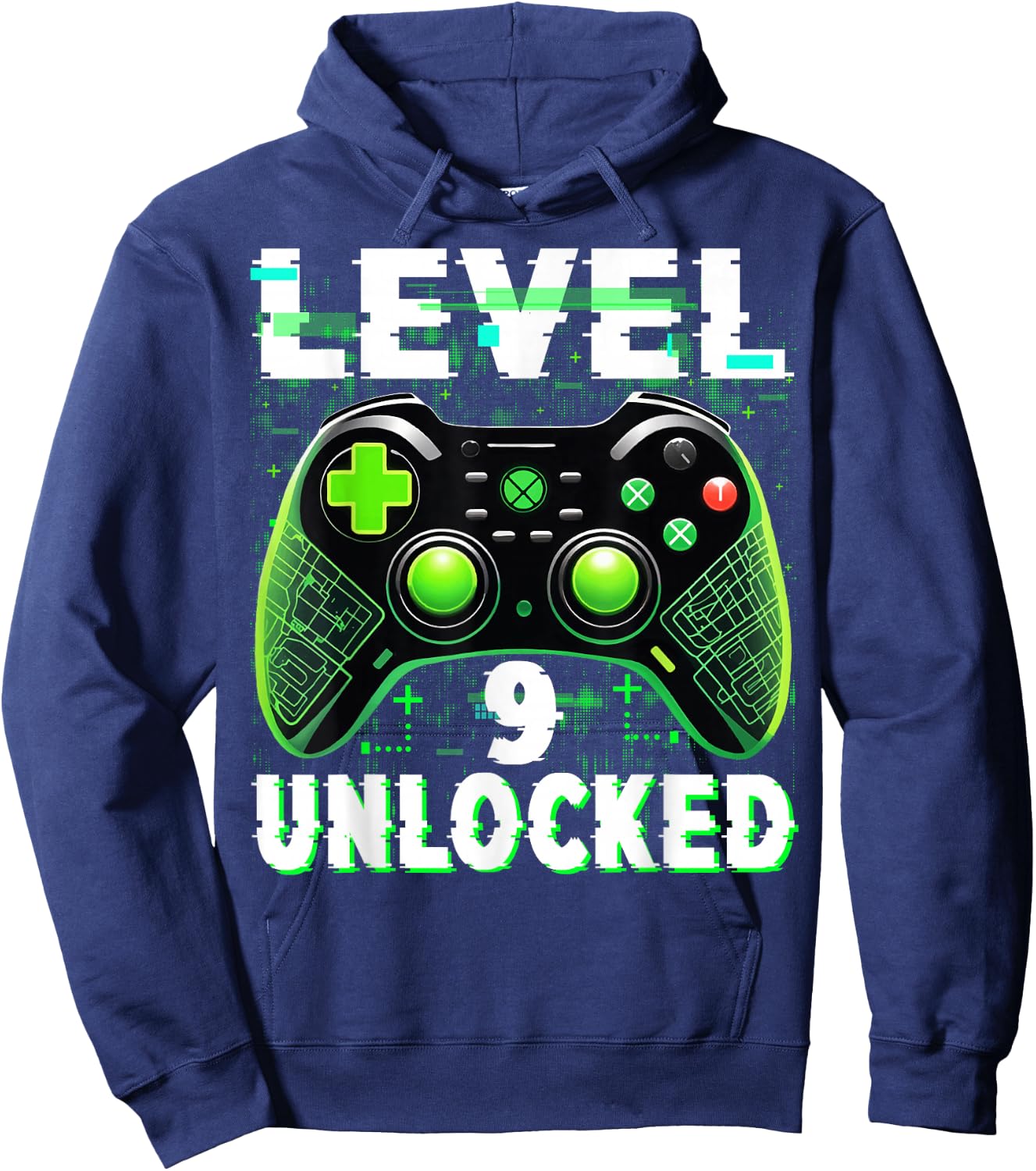 Level 9 Unlocked Shirt Funny Video Gamer Geek 9th Birthday Hoodie - Hoodie | Navy