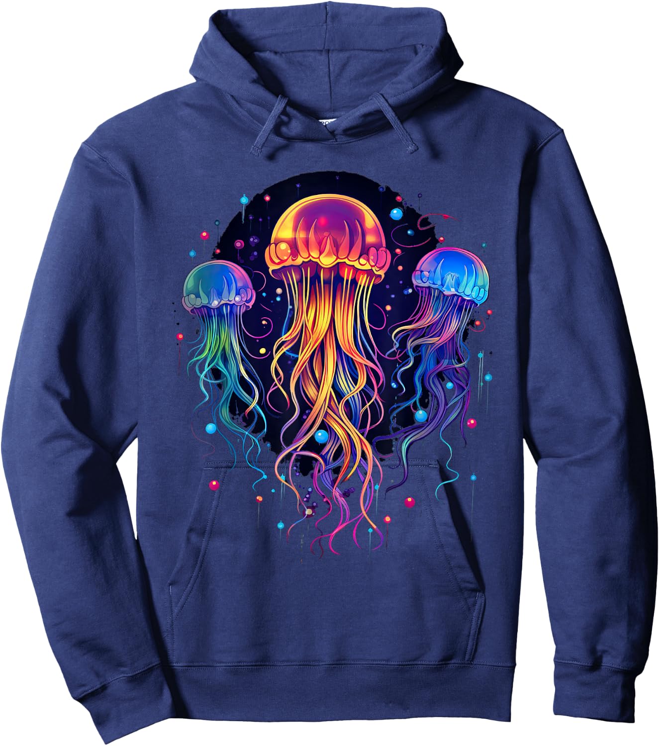Jellyfish Lover Sea Animal Illustration Ocean Jellyfishes Hoodie - Hoodie | Navy