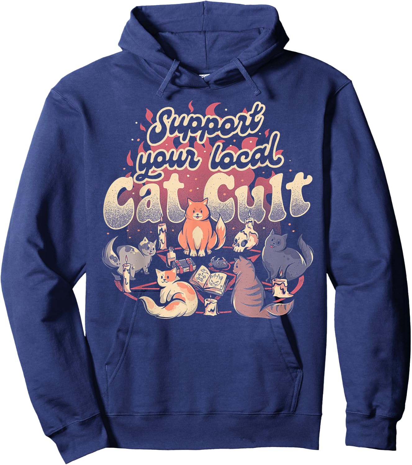 Support Your Local Cat Cult Hoodie - Hoodie | Navy