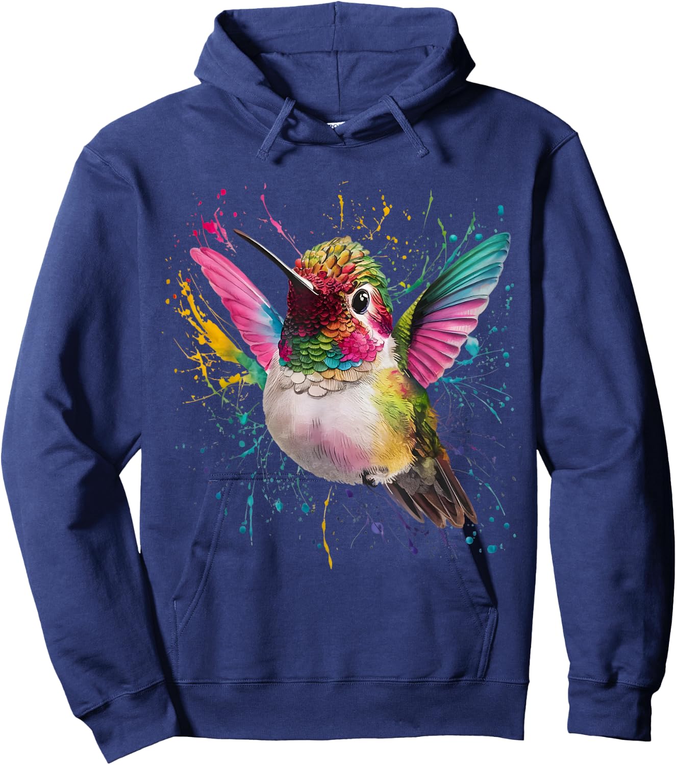 Hummingbird Men Woman Colorful Watercolor Hummingbird Hoodie - Hoodie | Navy