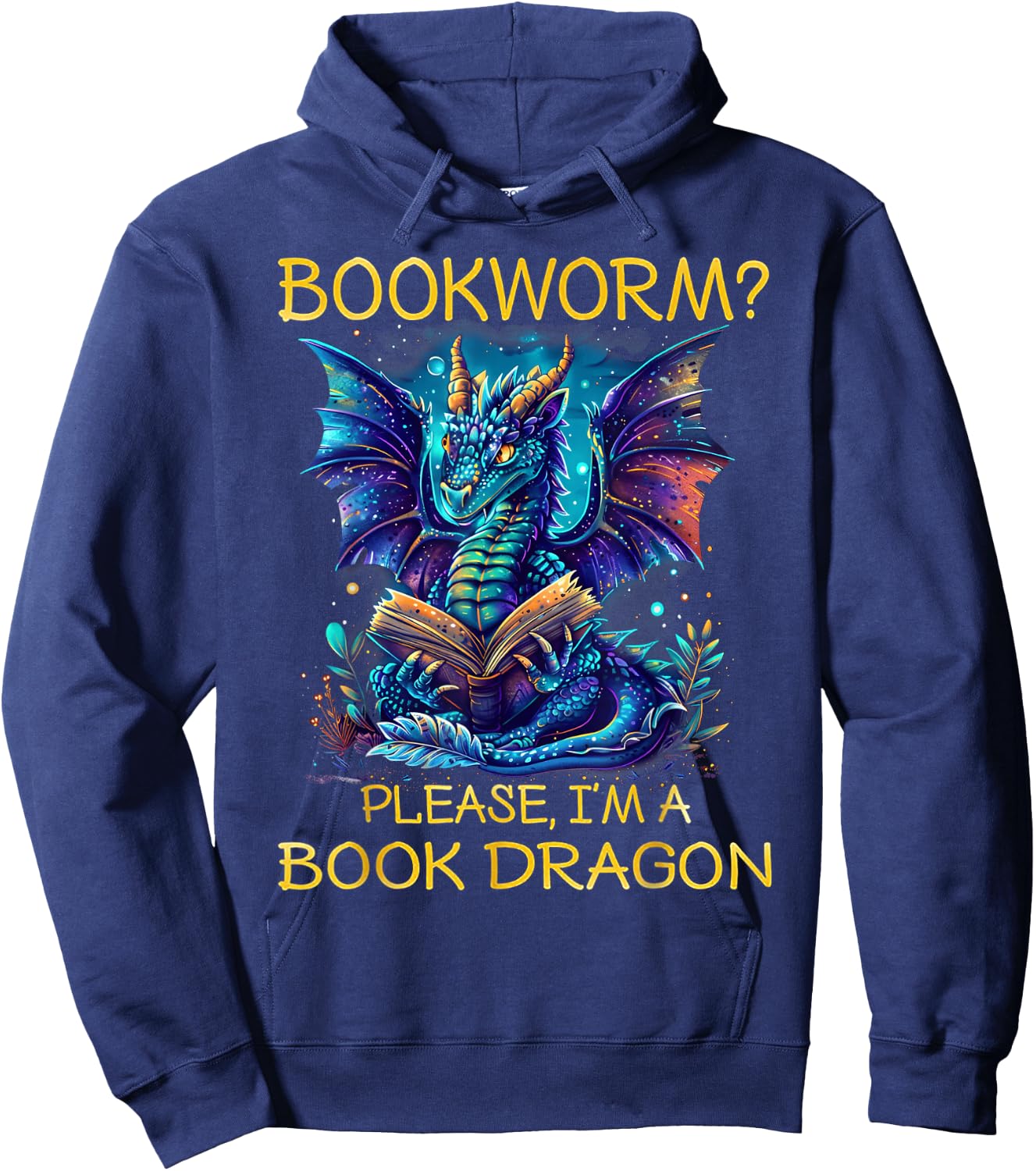 Bookworm Please I'm A Book Dragon Hoodie - Hoodie | Navy