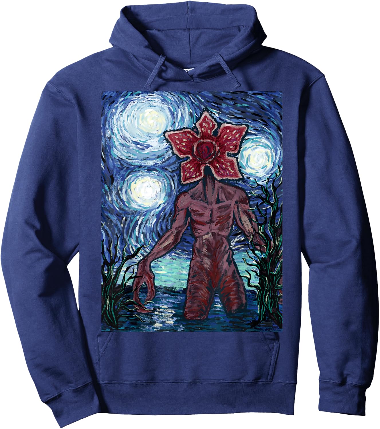 Netflix Stranger Things Demogorgon Starry Night Style Poster Hoodie - Hoodie | Navy