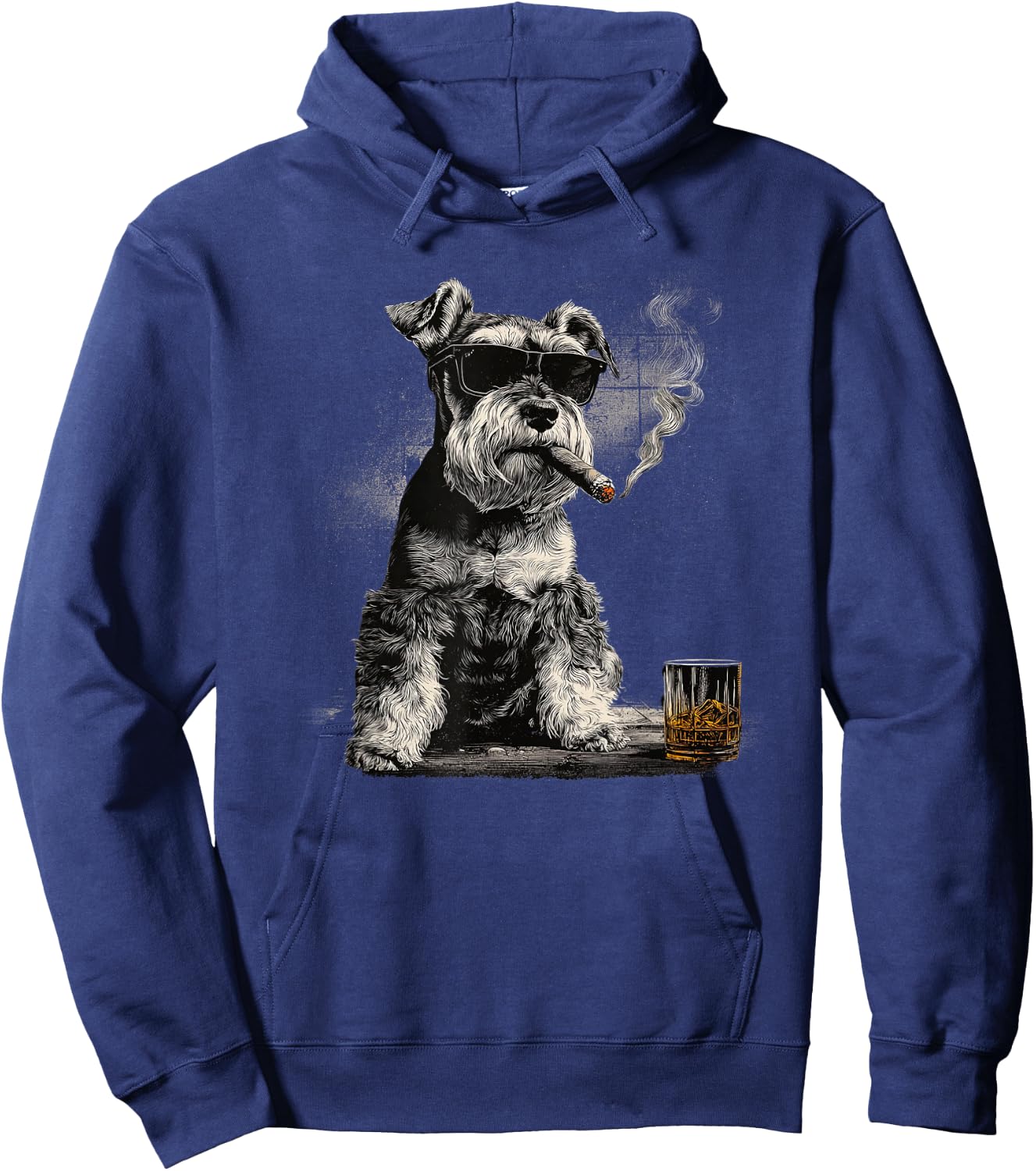 Schnauzer Dad Dog Sunglasses Father's Day Family Hoodie - Hoodie | Navy