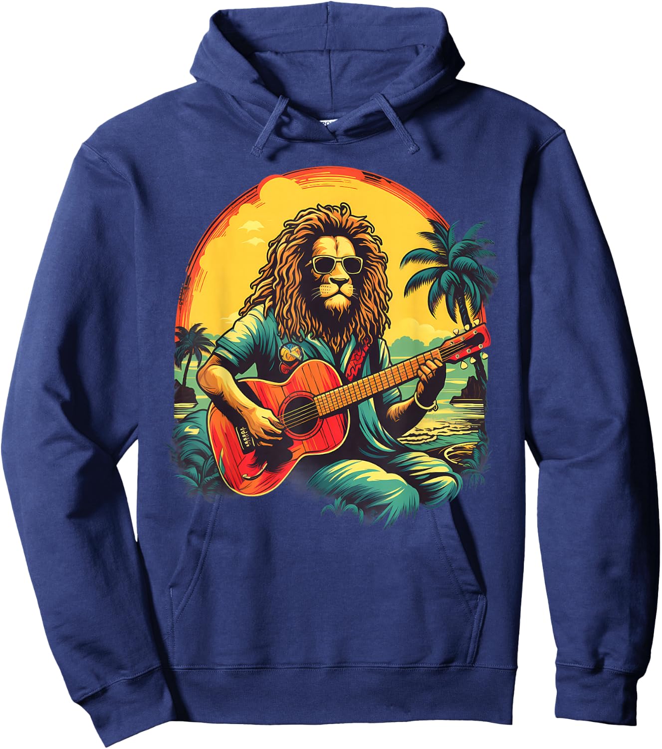 Rastafarian Pride Rasta Reggae Lion Reggae Music Hippie Hoodie - Hoodie | Navy