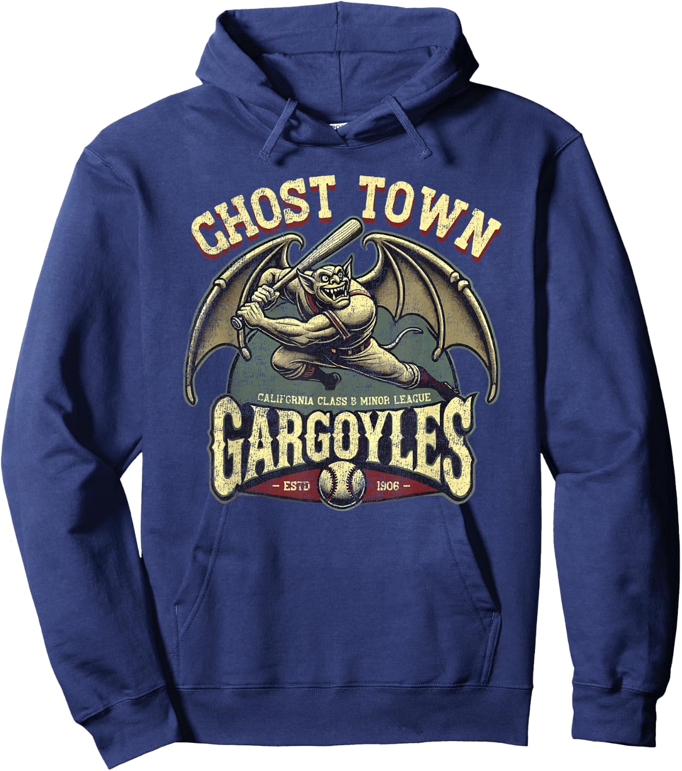 Halloween Ghost Town Gargoyles Minor League Baseball Hoodie - Hoodie | Navy