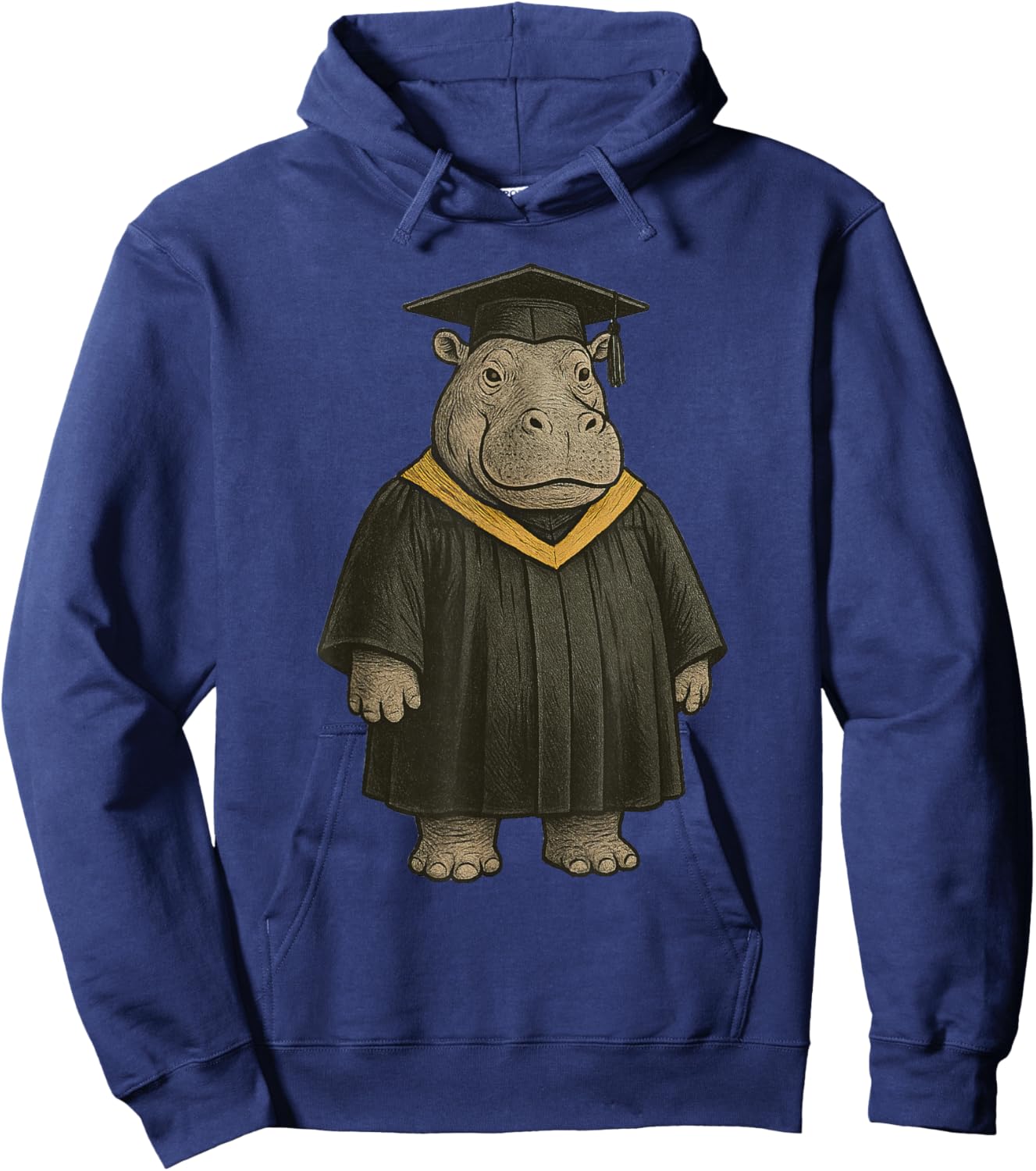 Cute Hippopotamus Graduation Hippo Hoodie - Hoodie | Navy
