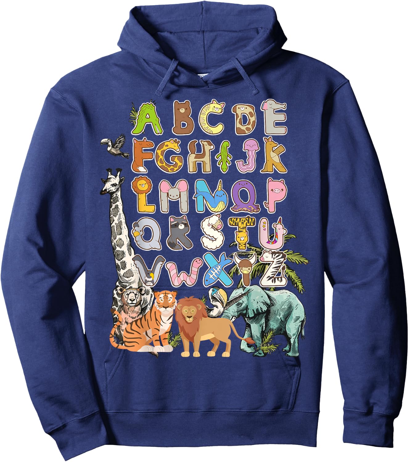 Forest Animals & Jungle Animal Idea For Kids & Animal Themed Hoodie - Hoodie | Navy