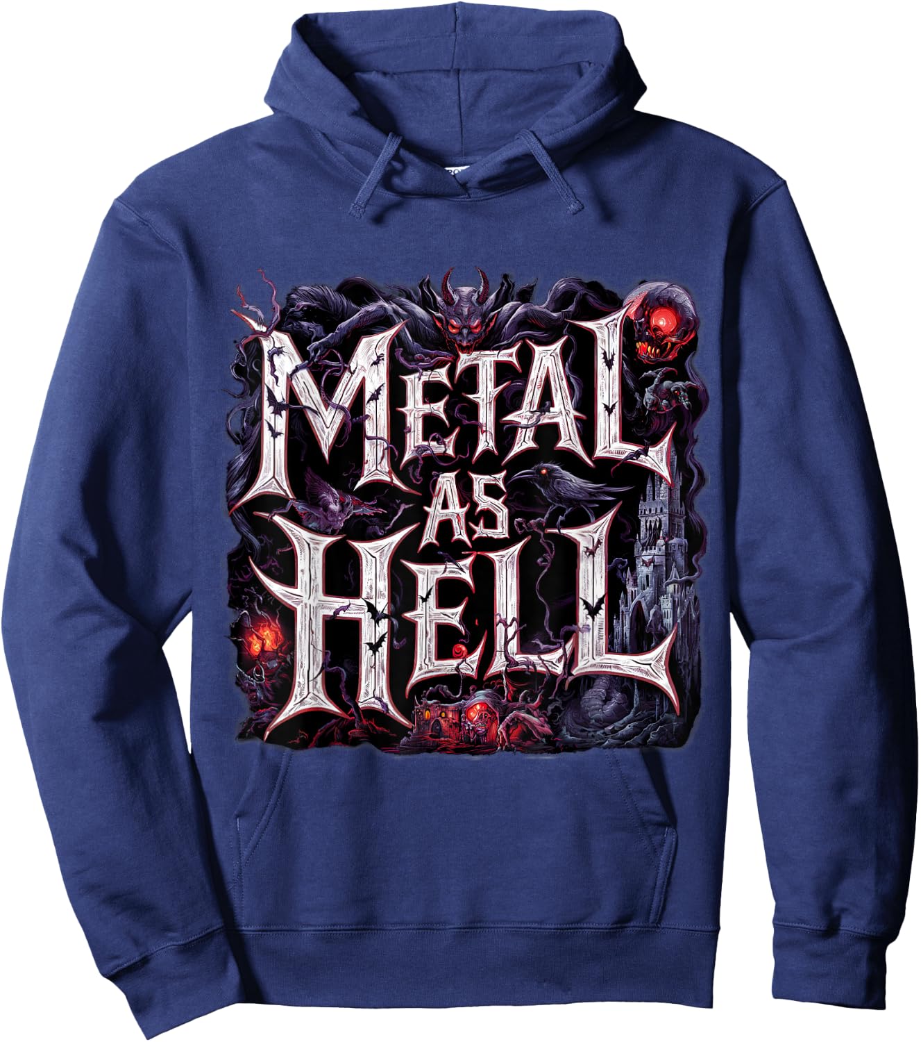 Metal As Hell Heavy Metal Music Quote Hoodie - Hoodie | Navy