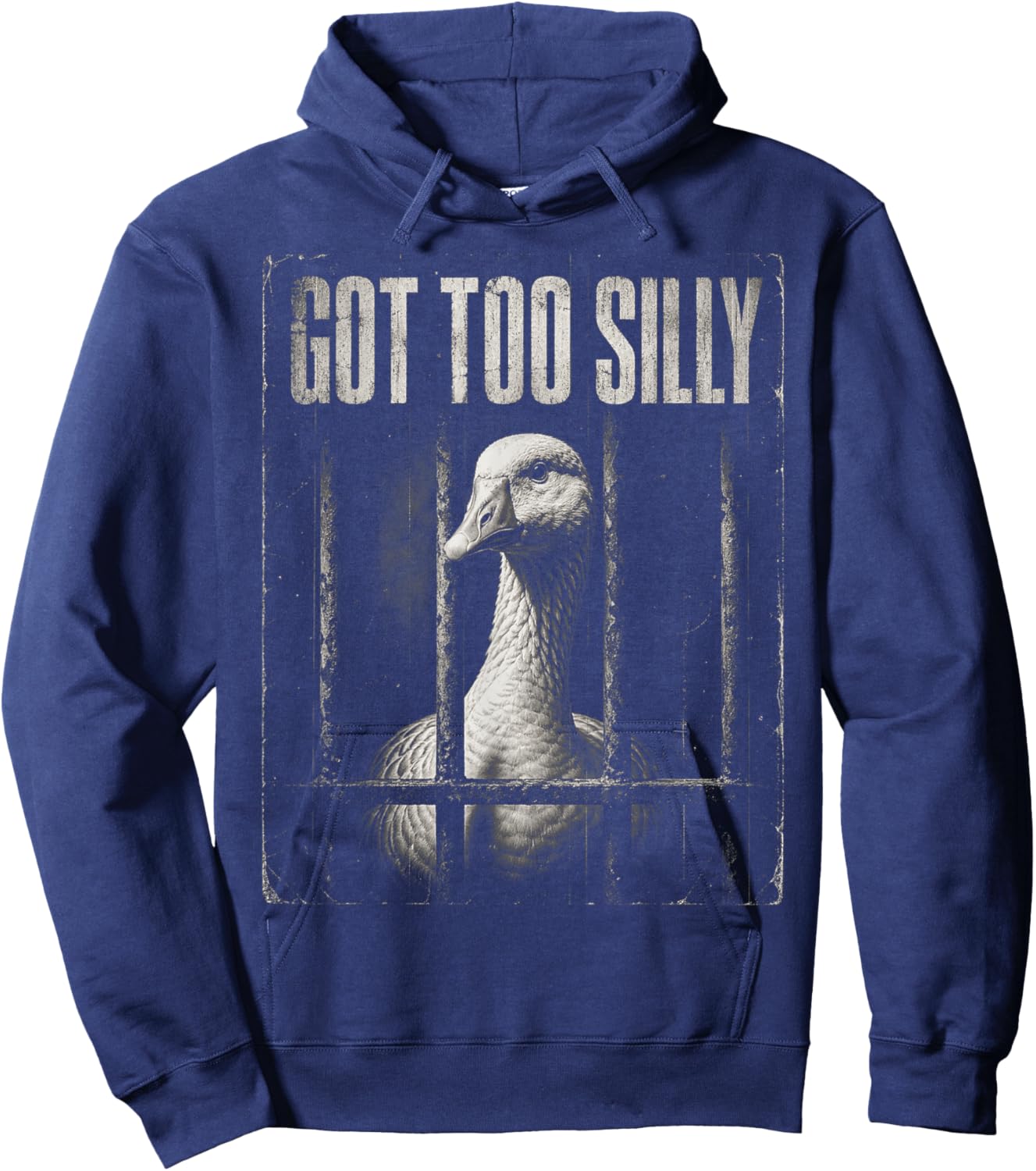 Silly Goose Meme Funny Bird in Jail Got Too Silly Hoodie - Hoodie | Navy