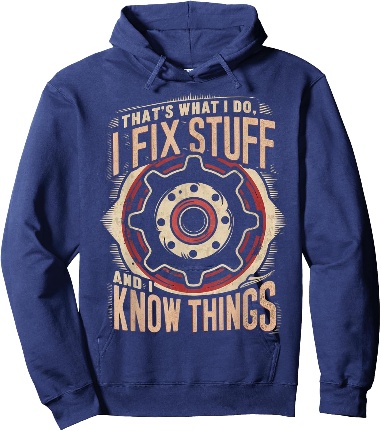 That's What I do I fix Stuff Vintage Mechanic Graphic Hoodie - Hoodie | Navy