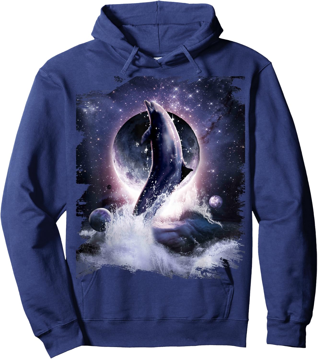 Moon Dolphin Space Galaxy Dolphins Hoodie - Hoodie | Navy