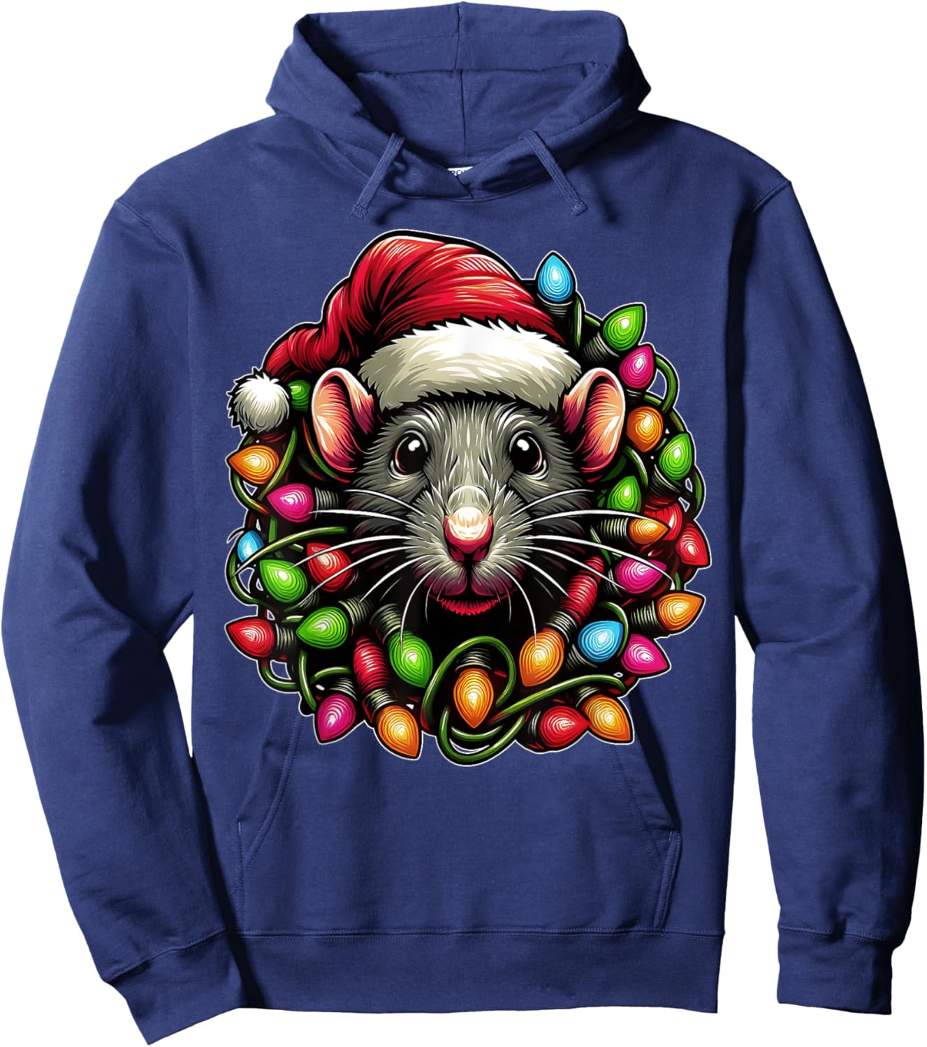 Rat Mouse Christmas Hat Xmas Hoodie - Hoodie | Navy