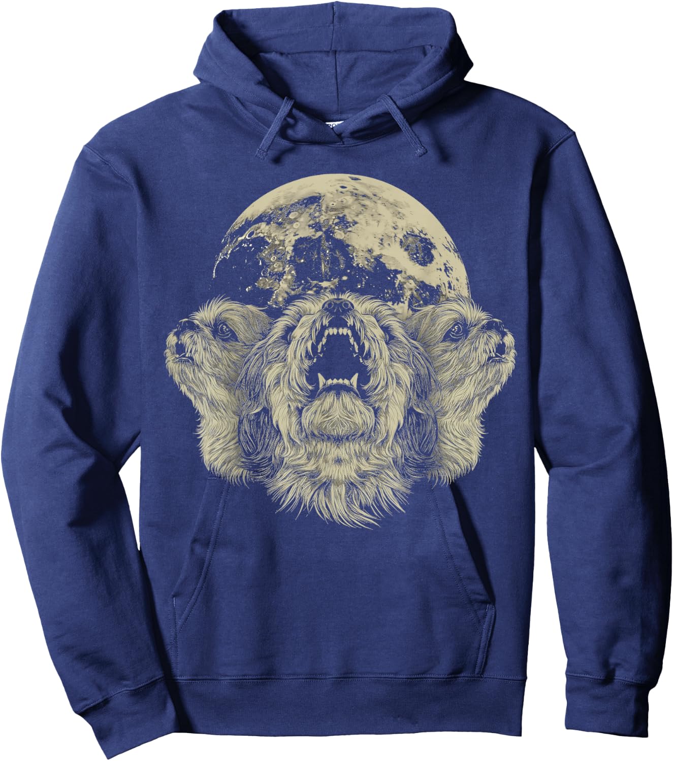Shih Tzu Dog Howling Moon Hoodie - Hoodie | Navy
