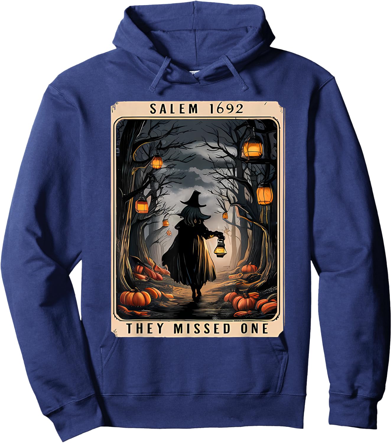Salem 1692 Halloween Witch They Missed One Tarot Card Women Hoodie - Hoodie | Navy
