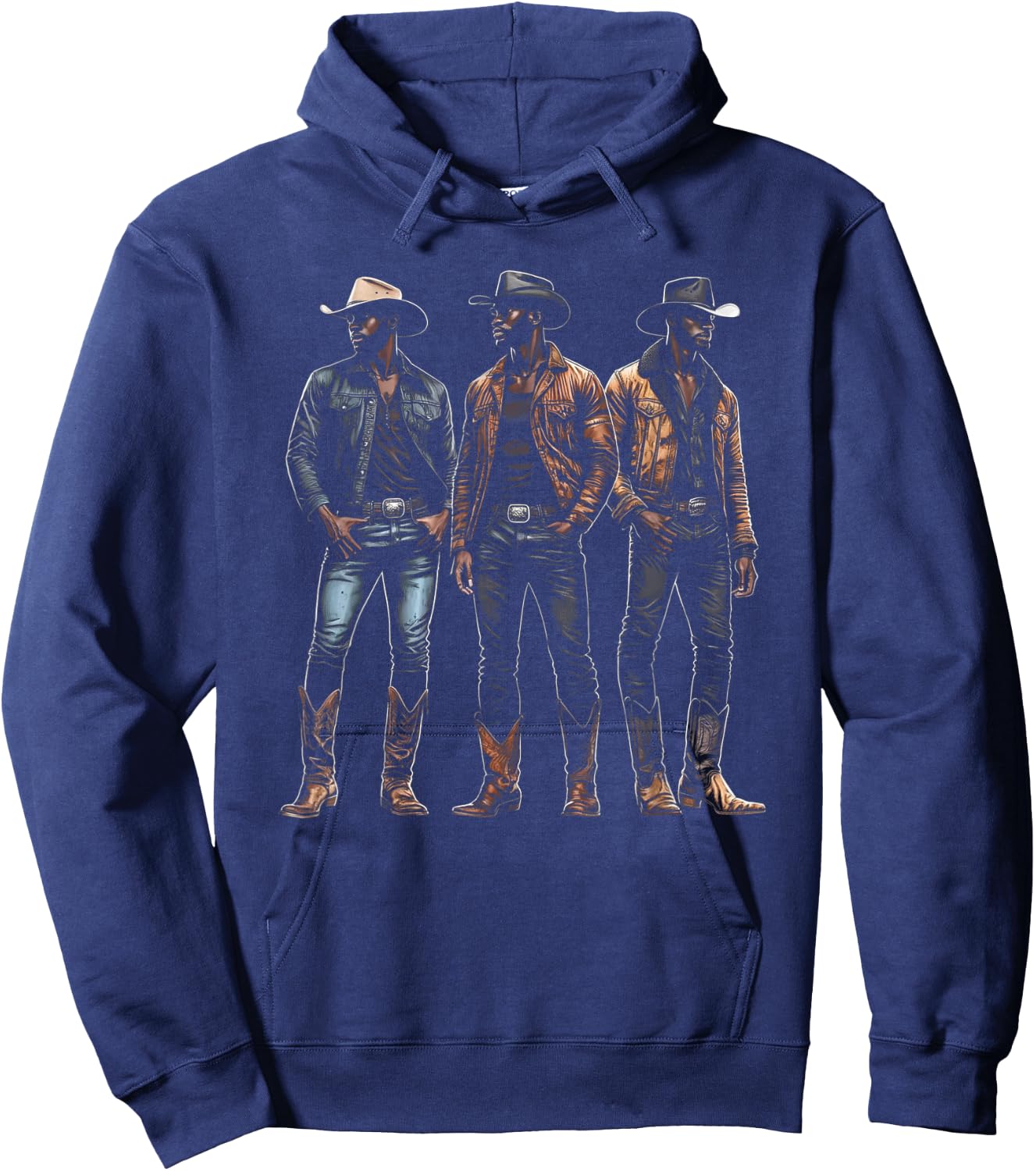 Black Cowboy Western Rodeo Melanin Black History Texas Men Hoodie - Hoodie | Navy