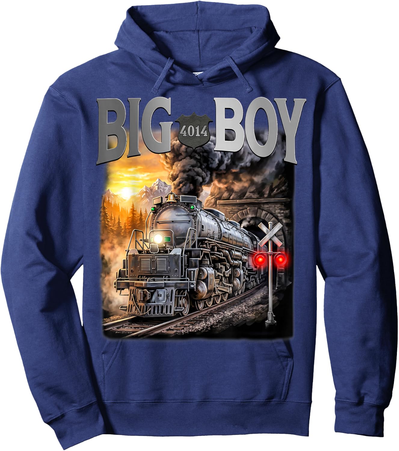 Big Boy 4014 Vintage Steam Locomotive Railroad Train Engine Hoodie - Hoodie | Navy