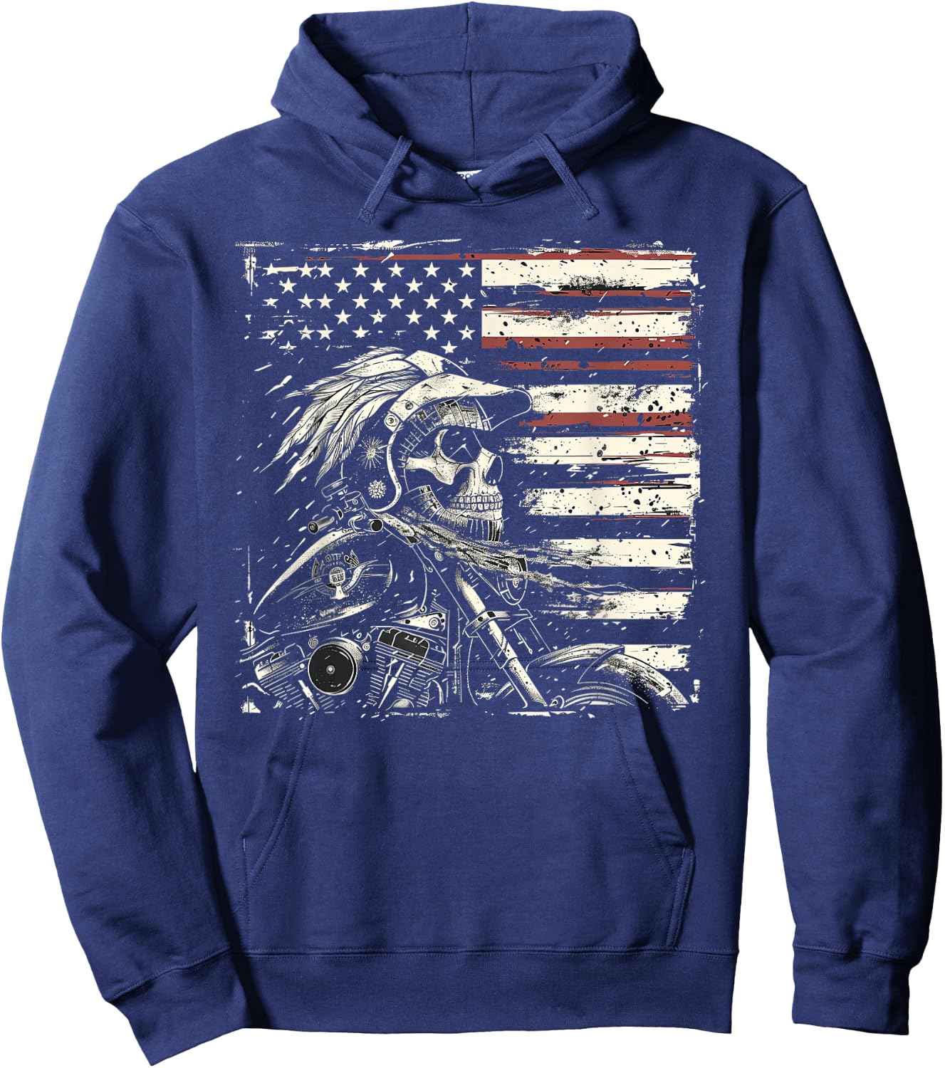 Native American Bikes Motorcycle Indian Bikers Old Classic Hoodie - Hoodie | Navy