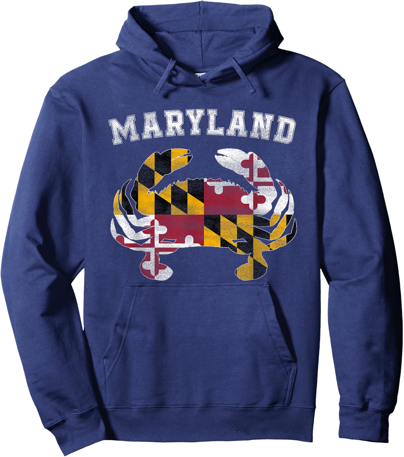 Maryland Flag Blue Crab T Shirt State Pride Retro Shirt Hoodie - Hoodie | Navy