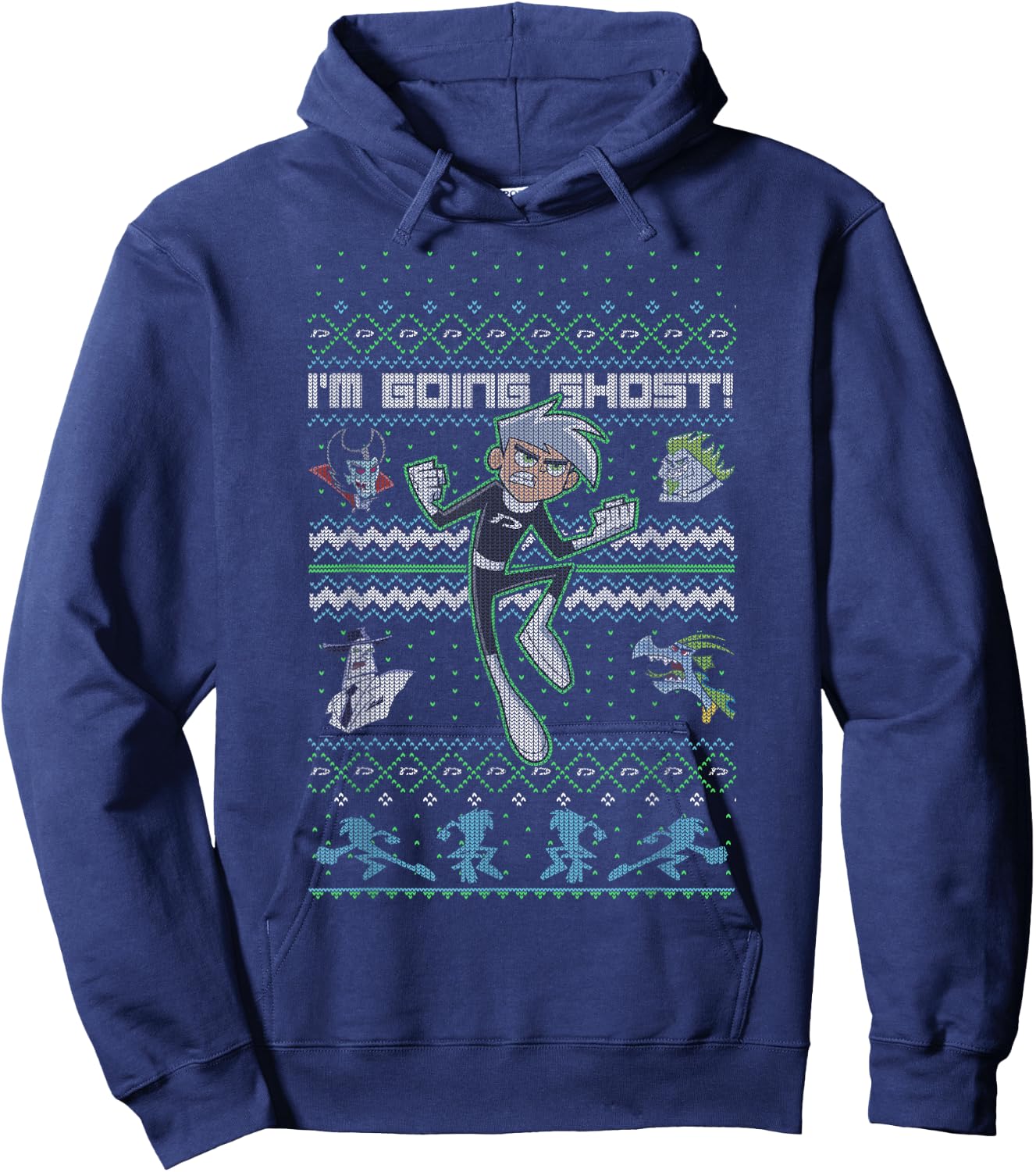 Danny Phantom Christmas I'm Going Ghost Ugly Sweater Hoodie - Hoodie | Navy