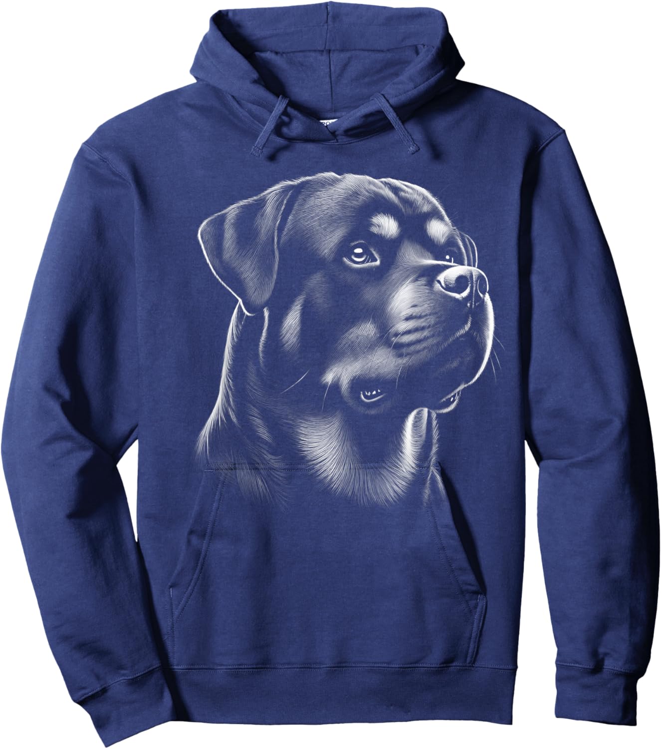 Proud Rottweiler Head in Realistic Drawing Style Hoodie - Hoodie | Navy