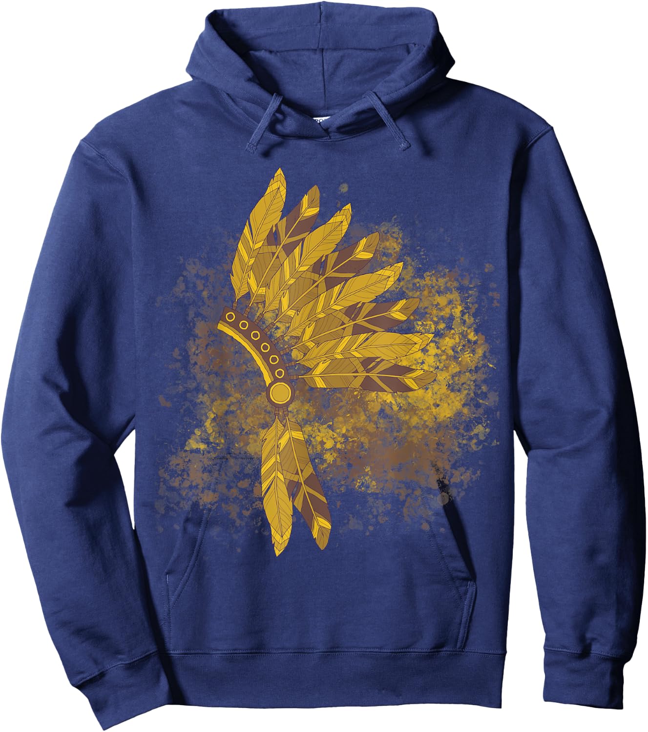 Native American Feather Headdress Indian Chief Tribes Pride Hoodie - Hoodie | Navy