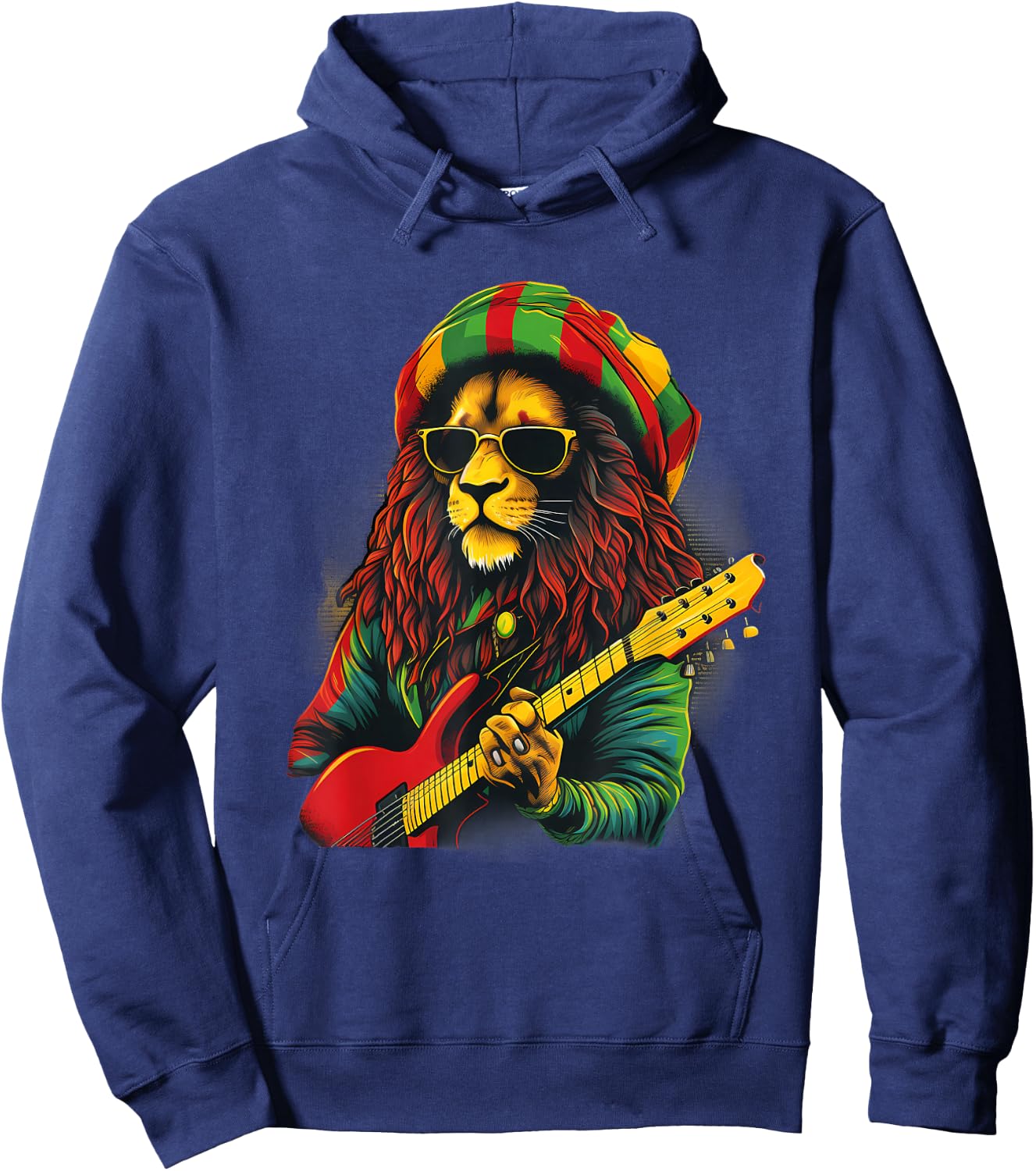 Rasta Reggae Lion Jamaica Rastafarian Roots Lion Of Judah Hoodie - Hoodie | Navy