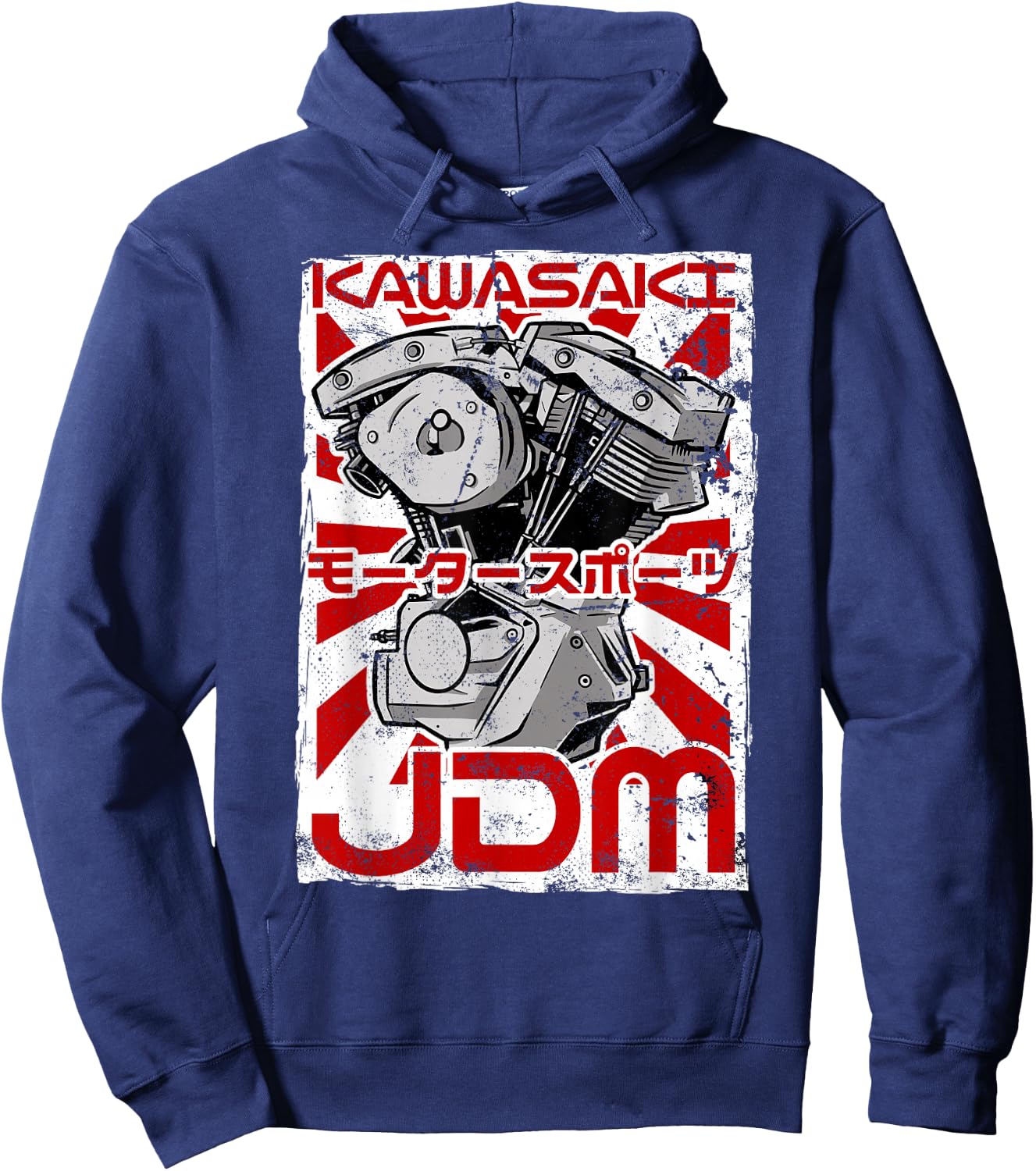 Kawasaki City 90s Retro Japan Aesthetics 80s Kawasaki Hoodie - Hoodie | Navy