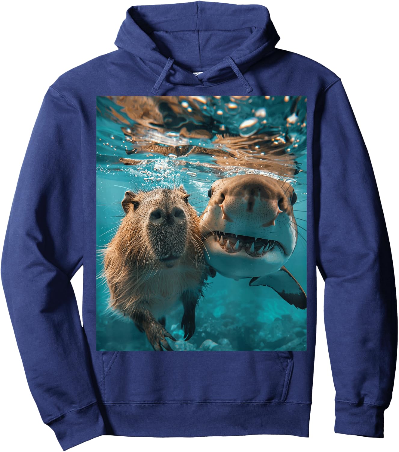 Funny Graphic Capybara Hoodie - Hoodie | Navy