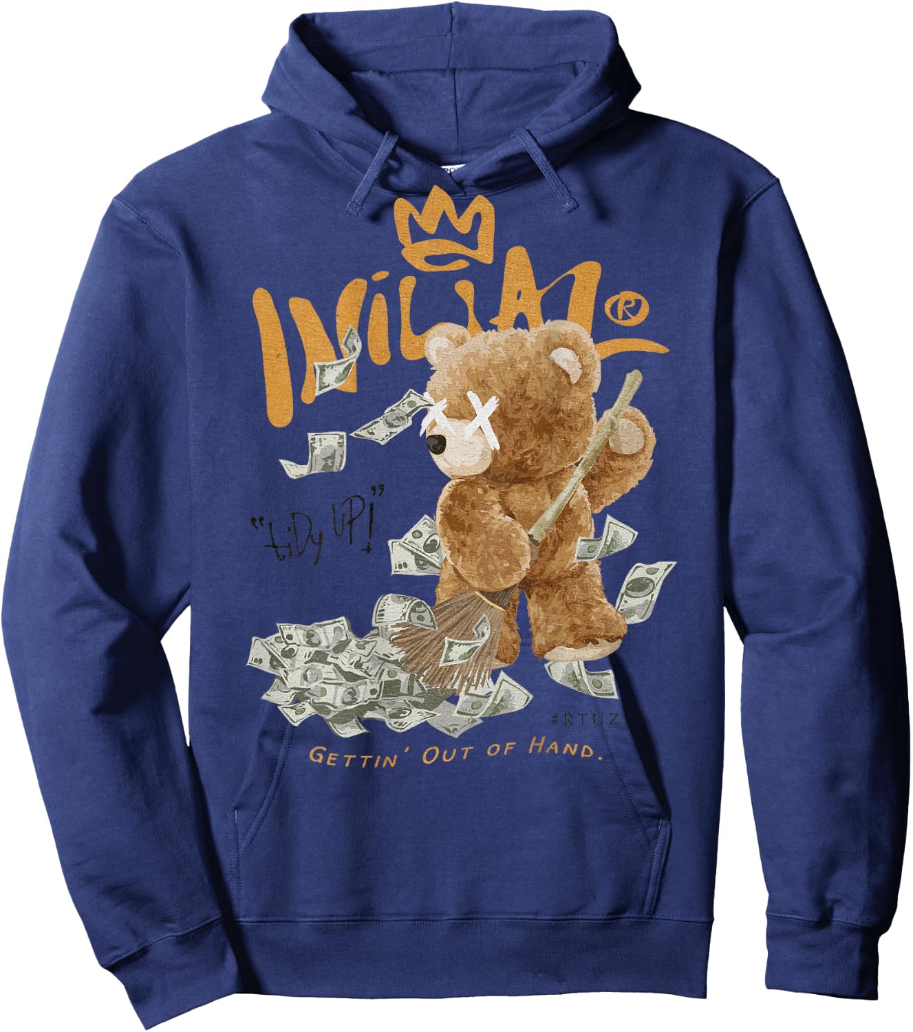 Back Print Aesthetic Streetwear Fashion Women Men Teddy Bear Hoodie - Hoodie | Navy