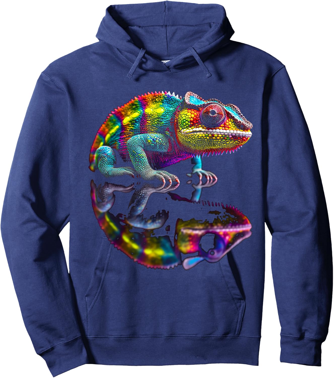 Chameleon Animal Graphic Illustration Chameleon Hoodie - Hoodie | Navy