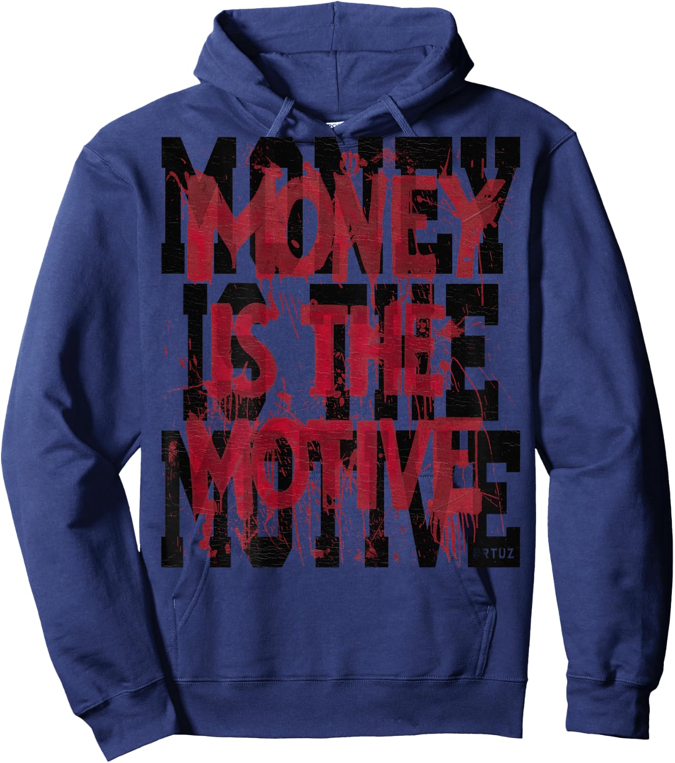 Hip Hop Urban Y2K Retro Vintage Edgy Back Print Streetwear Hoodie - Hoodie | Navy