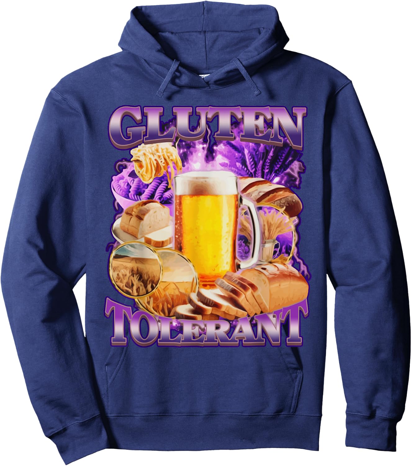 Gluten Tolerant Funny Ketosis Keto Diet Bread Beer Noodles Hoodie - Hoodie | Navy