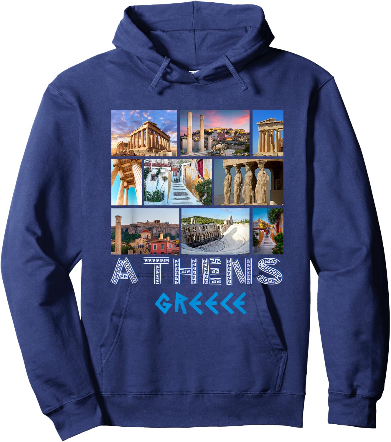 Athens Greece Acropolis Famous Sights Souvenir from Greece Hoodie - Hoodie | Navy