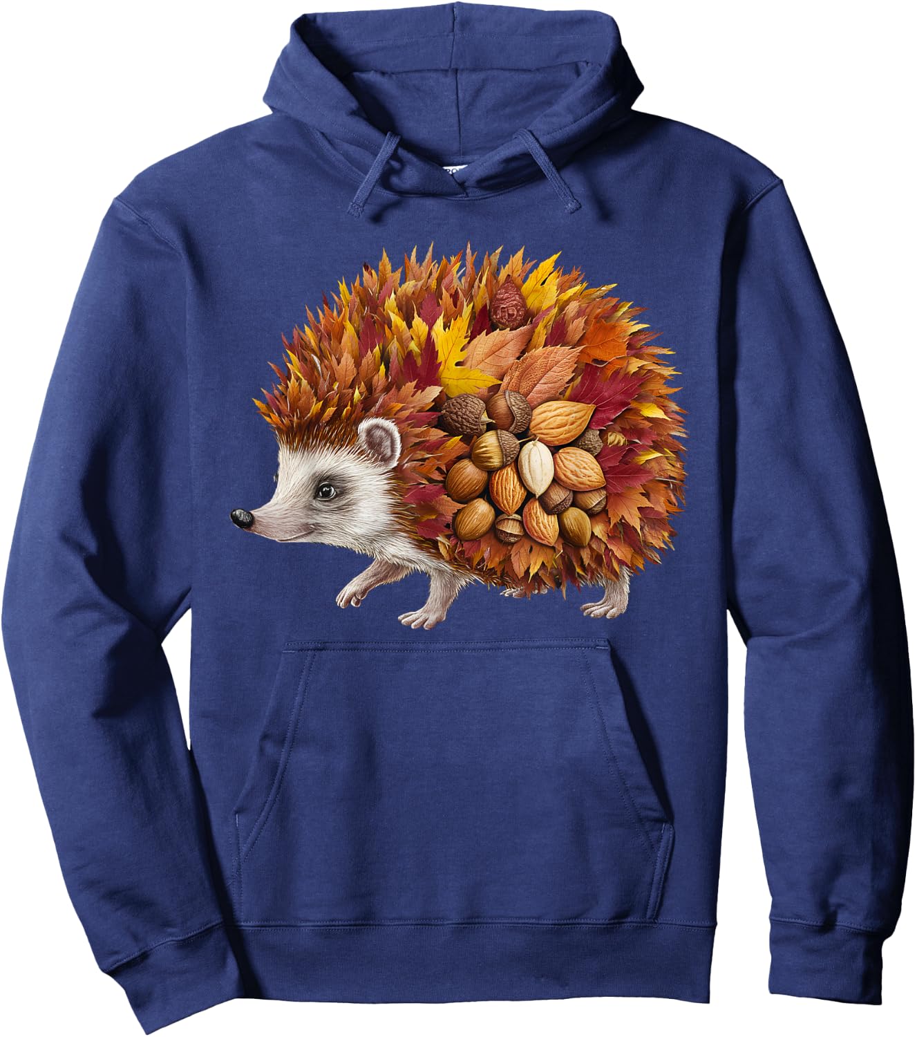 Hedgehog Fall Autumn Season Leaves Animal Nature Lover Hoodie - Hoodie | Navy
