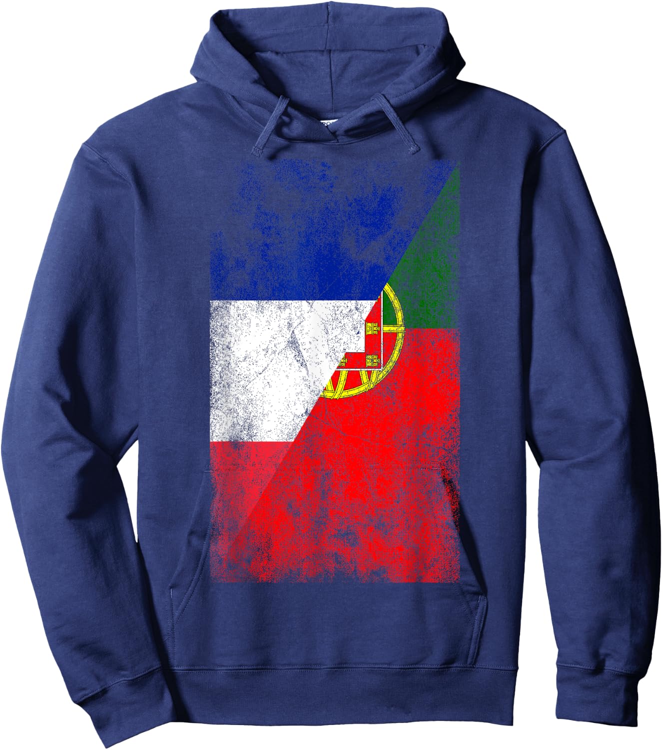 France & Portugal Flags - French Portuguese Hoodie - Hoodie | Navy