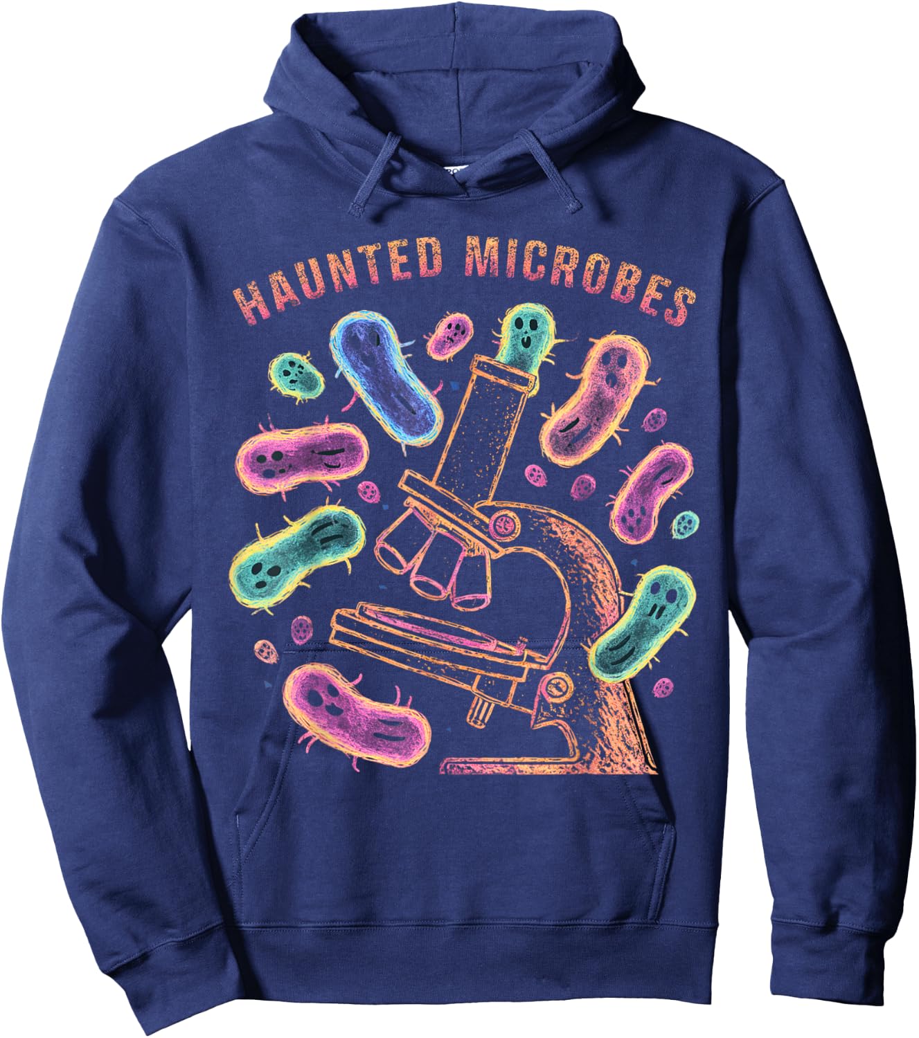 Haunted Microbes, Funny Microbiology Halloween Hoodie - Hoodie | Navy