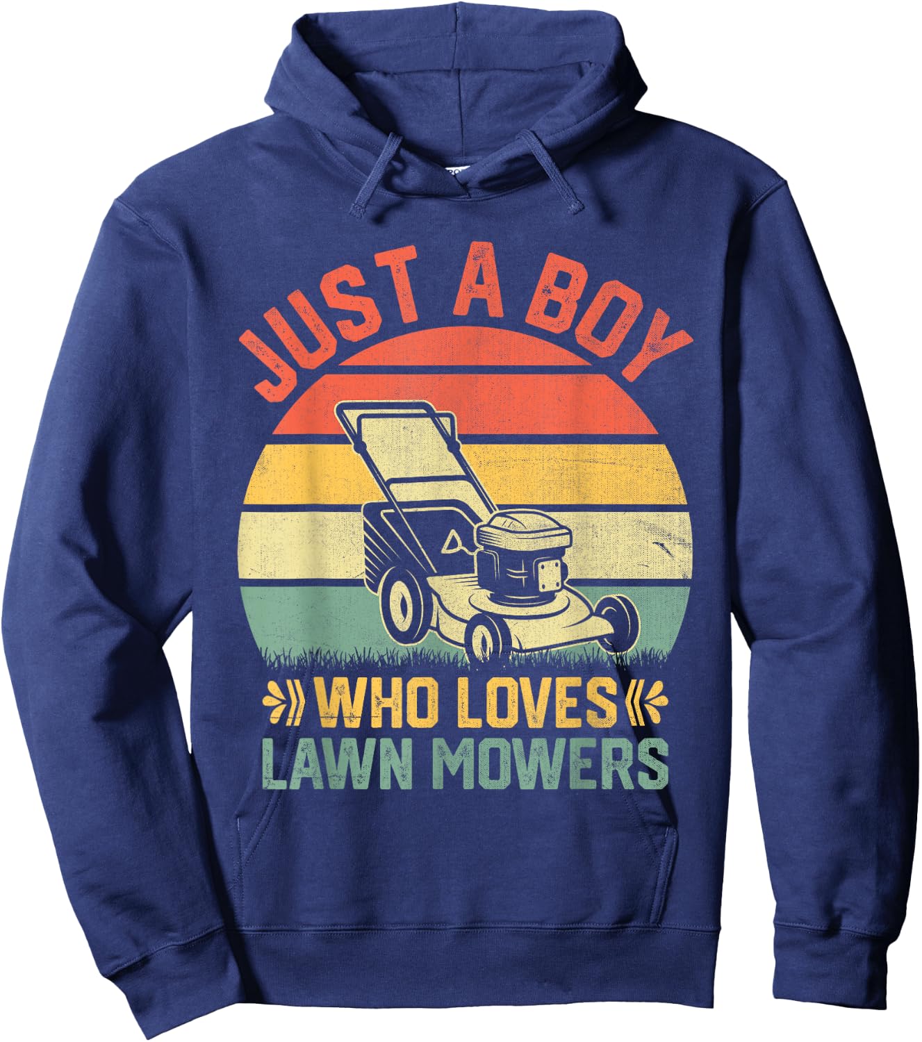 Just A Boy Who Loves Lawn Mower Toddlers Farm Mowing Lovers Hoodie - Hoodie | Navy