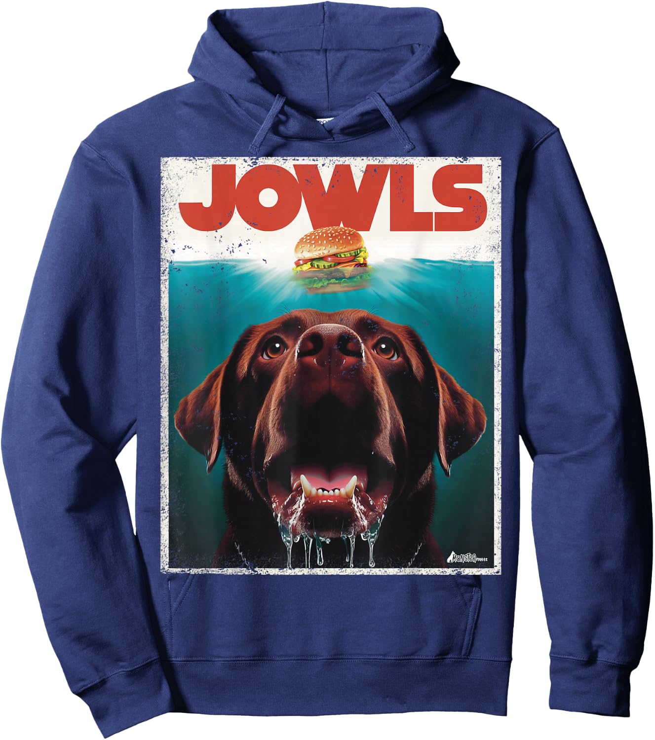 Funny Chocolate Lab Jowls, Labrador Retriever Dog Mom Dad Hoodie - Hoodie | Navy