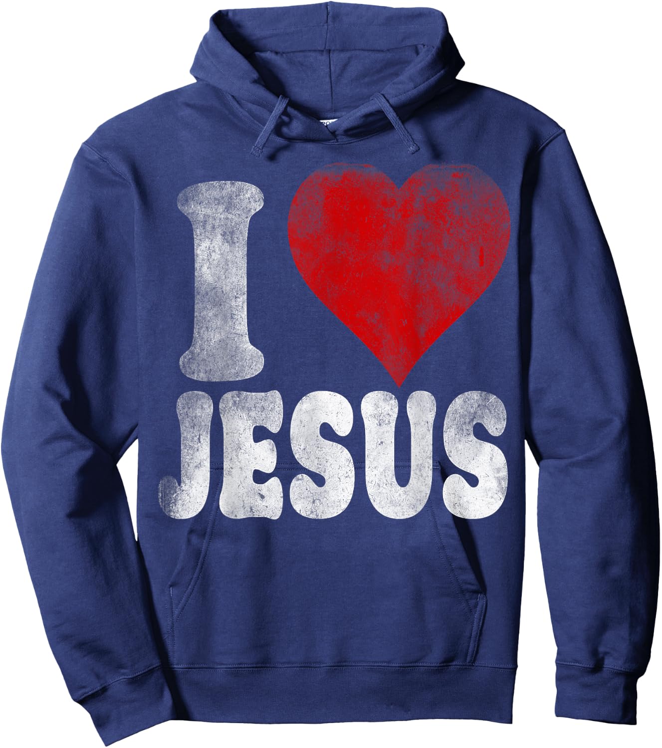 I LOVE JESUS vintage style retro Hoodie - Hoodie | Navy