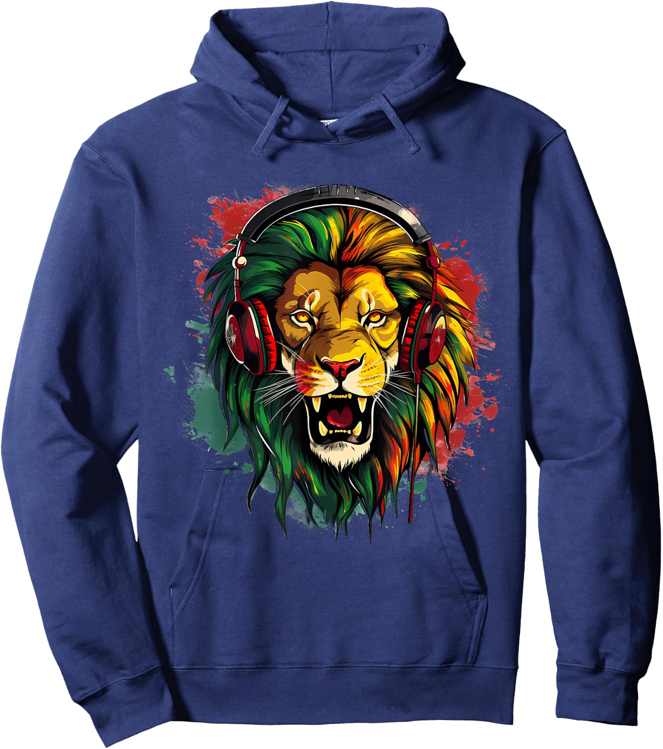 Reggae Music Rasta Pride Rasta Reggae Lion Rastafari Jamaica Hoodie - Hoodie | Navy