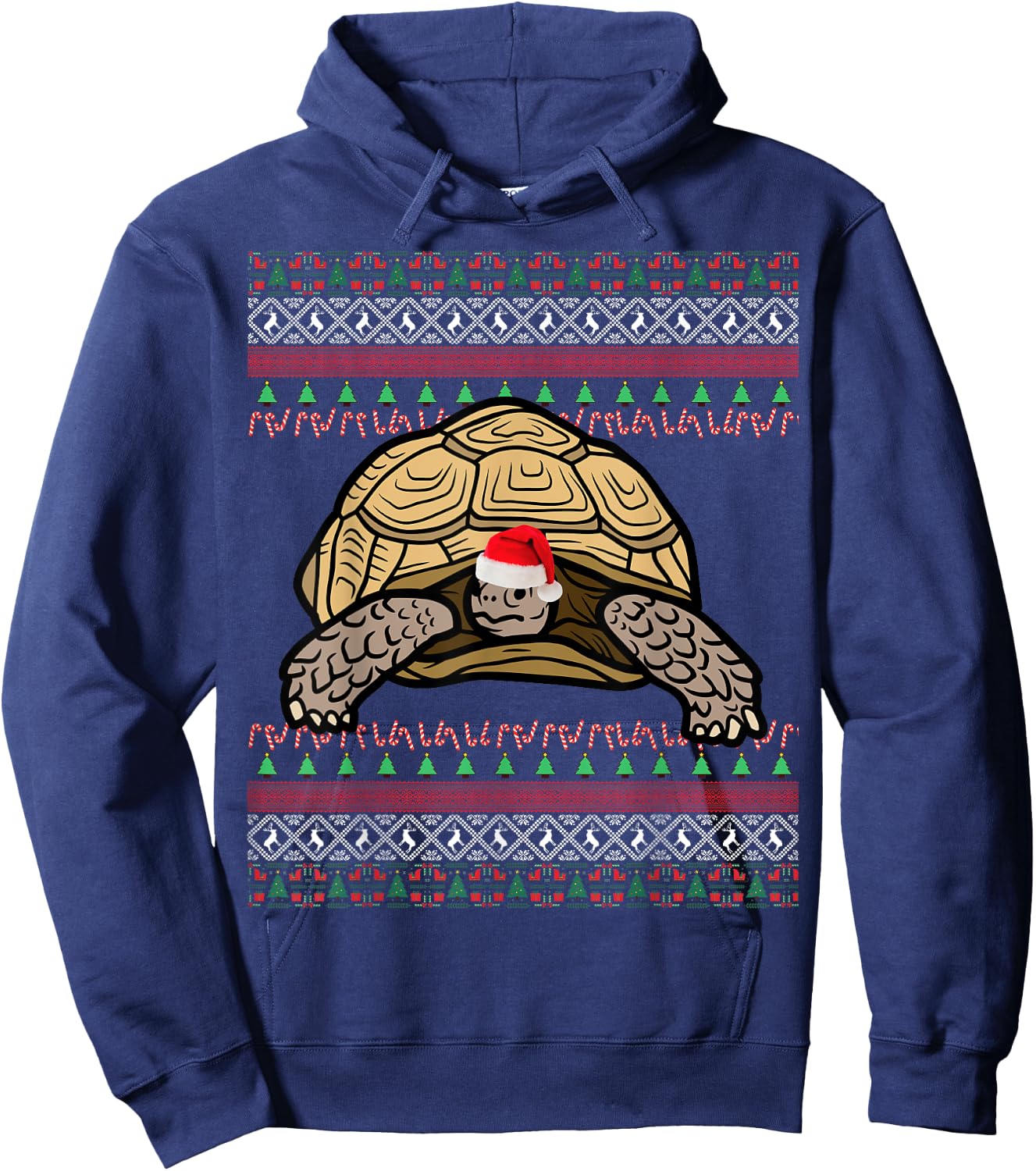 African Sulcata Tortoise Christmas Hoodie - Hoodie | Navy