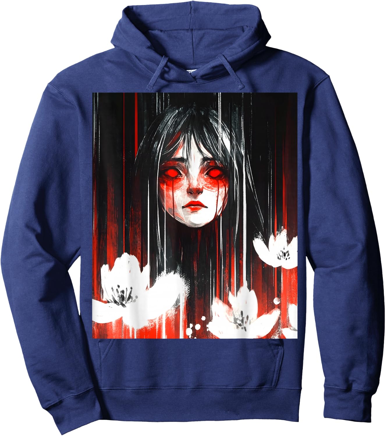Japan Horror Anime Manga Japanese Creepy Kawaii Goth Hoodie - Hoodie | Navy