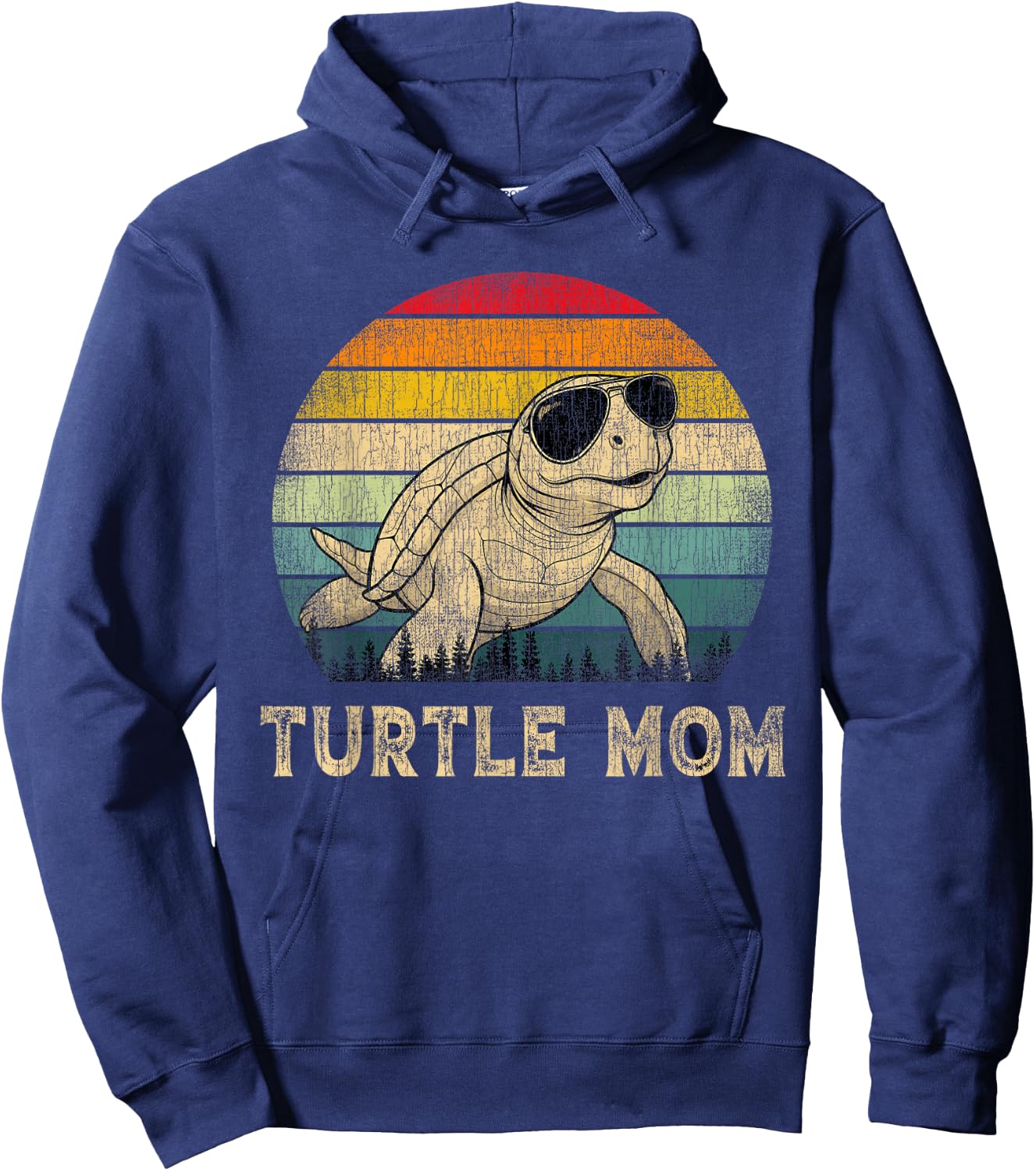 Vintage Turtle Mom Turtle Lovers Mommy Mother's Day Hoodie - Hoodie | Navy