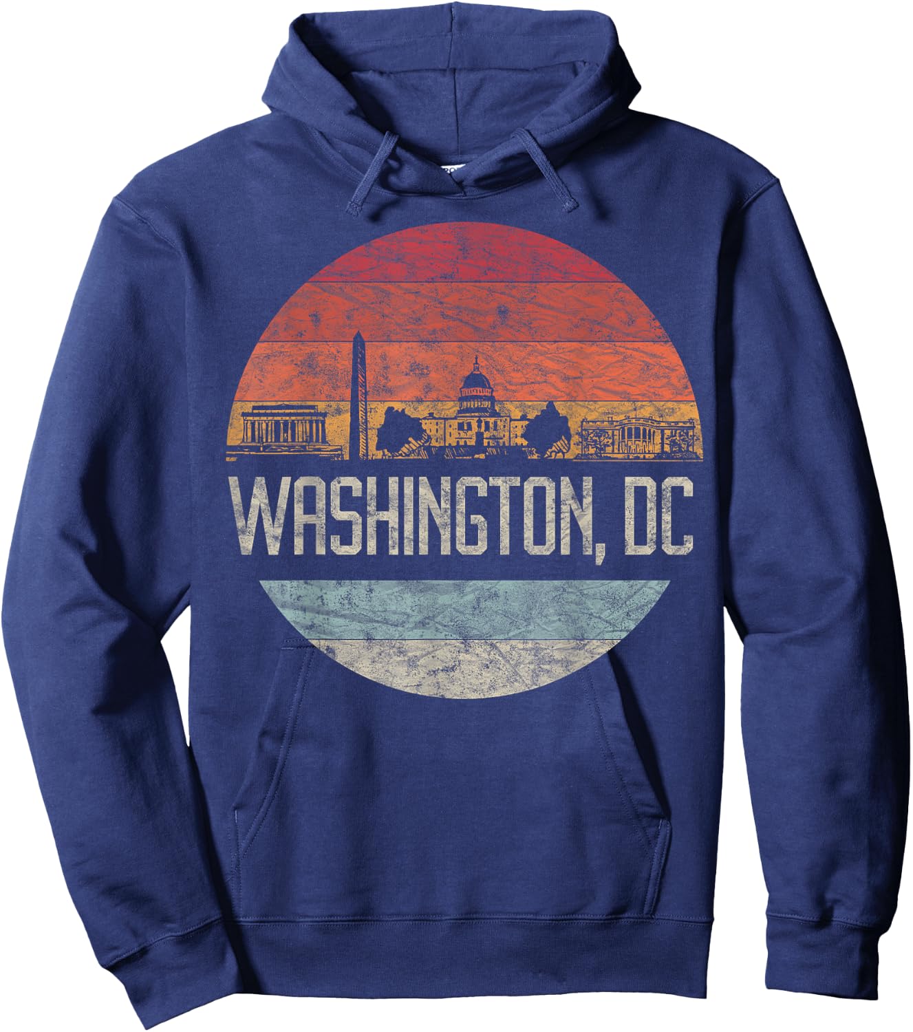 Washington D.C.Vacation Cherry Blossom White House Capitol Hoodie - Hoodie | Navy