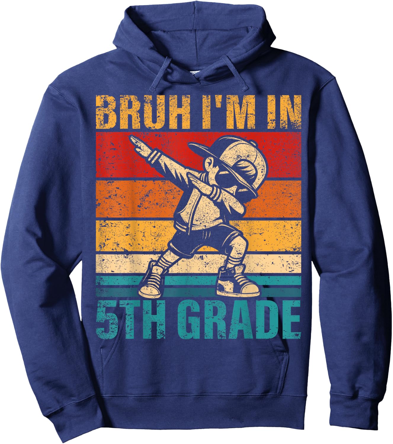 Fifth Grade Dabbing Boy Bruh i'm in 5th Grade Student Hoodie - Hoodie | Navy