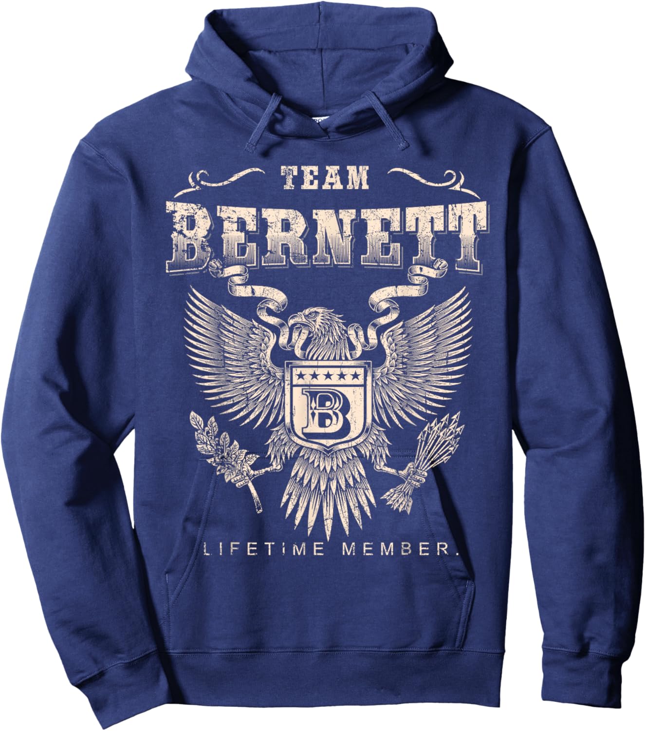 Team Bernett Lifetime Member - Bernett Name Hoodie - Hoodie | Navy